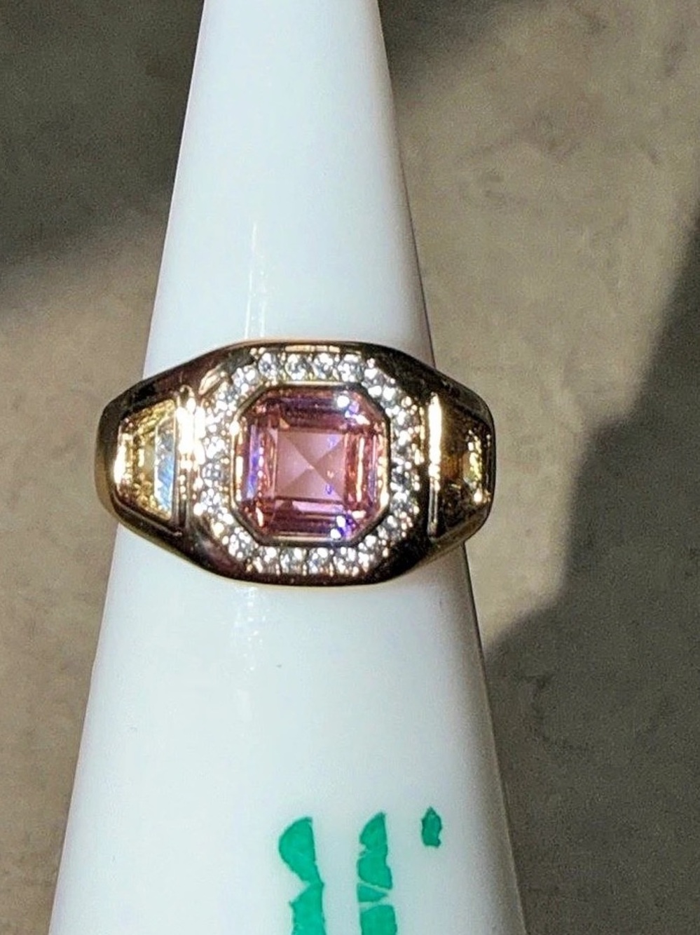Bomb Party Ring Size 6-A Timeless Legacy Light Rhodolite & Green Spinel on Gold